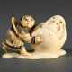 Ivory netsuke ‘Karakô with snowman as Daruma’, sig… - photo 1