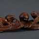 Boxwood netsuke ‘Four quails on millet branches’ w… - фото 1