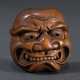 Boxwood netsuke ‘Nō mask frown Shikami’ with curve… - photo 1