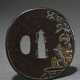 Iron Tanto Tsuba with gold inlay ‘The three sake t… - photo 1