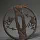 Round iron sukashi tsuba with positive silhouette … - photo 1 Round iron sukashi tsuba with positive silhouette … - photo 1