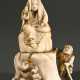 Two-piece ivory okimono ‘Kannon statue on a mounta… - photo 1 Two-piece ivory okimono ‘Kannon statue on a mounta… - photo 1
