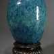 Ovoid Yixing stoneware Yijun vase with blue-turquo… - photo 1