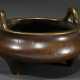 Bronze incense burner in a pressed bulbous shape o… - photo 1