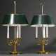 Pair of classic brass Bouilotte lamps with post ho… - photo 1