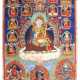 Drei Thangkas mit Darstellungen von Padmasambhava, einem Dakini und einer Gottheit - фото 1
