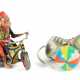 2 Blechfiguren Arnold, Affe ''Boby'' auf Dreirad, D.R.G.M., foreign Ge… - Foto 1