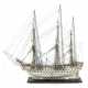 Knochenschiff 19. Jh., Vollmodell einer wohl britischen Dreimaster-Fre… - фото 1