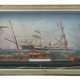 Modell-Dampfschiff in Diorama um 1900, Modell eines britischen Dreimas… - photo 1