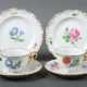 Paar Teegedecke mit Blumendekor Meissen, nach 1934, Porzellan mit Blum… - photo 1