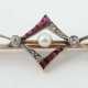 Jugenstilbrosche Um1920, Gelbgold585/Platin, besetzt mit Rubinen und D… - photo 1