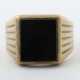 Siegelring mit Onyx 20. Jhr., Gelbgold 33, punziert, ca. 6 g, RG 67. D… - photo 1