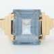 Ring 20. Jhr., Gelbgold 750, besetzt mit blauem Stein, säuregeprüft, c… - photo 1