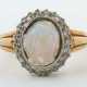 Ring 20. Jhr., Ringschiene mit losem Mittelstein, Gelbgold 585, Entour… - photo 1