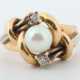 Ring mit Perle 20. Jhr., Gelbgold/Weißgold 750, besetzt mit Zuchtperle… - photo 1 Ring mit Perle 20. Jhr., Gelbgold/Weißgold 750, besetzt mit Zuchtperle… - photo 1