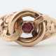 Ring Rosegold 20. Jhr., Rosegold 750, ca. 1,8 g, besetzt mit Granat, s… - photo 1