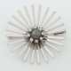 Brosche mit Perle 20. Jhr., Weißgold 590, strahlenförmig und besetzt m… - Foto 1 Brosche mit Perle 20. Jhr., Weißgold 590, strahlenförmig und besetzt m… - Foto 1