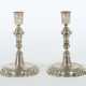 Paar einflammige Barock-Kerzenleuchter um 1800, Silber 12-lötig, ca. 4… - photo 1