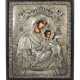 Ikone Muttergottes mit Kind mit Silberoklad Griechenland, 20./21. Jh.,… - photo 1 Ikone Muttergottes mit Kind mit Silberoklad Griechenland, 20./21. Jh.,… - photo 1