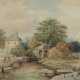 Maler des 19. Jh. ''Mühle in Conwy'', Landschaftsdarstellung mit Fraue… - Foto 1 Maler des 19. Jh. ''Mühle in Conwy'', Landschaftsdarstellung mit Fraue… - Foto 1