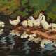 Kastner, M. Maler des 19./20. Jh.. ''Enten am Wasser'', stilisierte Da… - photo 1 Kastner, M. Maler des 19./20. Jh.. ''Enten am Wasser'', stilisierte Da… - photo 1