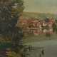 Maler des 20. Jh. ''Hoheneck am Neckar'', Blick auf das Dorf am See vo… - photo 1