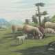 Maler des 20./21. Jh. ''Schafe auf der Weide'', mehrere Schafe und ein… - photo 1