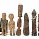 Acht afrikanische Schnitzfiguren Westafrika/Mali/Ghana, Dogon, Mossi, … - Foto 1