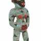 Perlenbestückte Bamunfigur Kamerun, weibliche Standfigur, Holz, fläche… - Foto 1