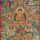 Thangka des Buddha Shakyamuni Nepal/Indien, 19. Jh., Gouache auf Leine… - фото 1