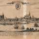 Karte "Gesamtansicht der Stadt Rostock über die Warnow", Kupferstich, G. Bodenehr, mit 3 Wappen und Legende, o.r. Nr. 140, Blatt gebräunt, 18x49 cm, im Passepartout hinter Glas und Rahmen - Foto 1 Karte "Gesamtansicht der Stadt Rostock über die Warnow", Kupferstich, G. Bodenehr, mit 3 Wappen und Legende, o.r. Nr. 140, Blatt gebräunt, 18x49 cm, im Passepartout hinter Glas und Rahmen - Foto 1