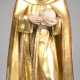 Heiligenfigur "Heiliger Franziskus, einen Totenschädel in der Hand haltend", um 1900, Holz vollplastisch geschnitzt, golden und polychrom gefaßt, mit Abplatzungen, H. 78 cm - photo 1 Heiligenfigur "Heiliger Franziskus, einen Totenschädel in der Hand haltend", um 1900, Holz vollplastisch geschnitzt, golden und polychrom gefaßt, mit Abplatzungen, H. 78 cm - photo 1