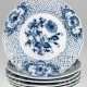 6 Teller mit Durchbruchrand, Zwiebelmuster, Stadt Meissen, Dm. 18,5 cm - photo 1