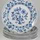 8 Suppenteller, Zwiebelmuster, Stadt Meissen, Dm. 25,5 cm - Foto 1