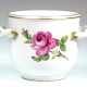 Meissen-Übertopf, Rote Rose mit Goldrand, seitl. 2 gedrehte Henkel, H. 10,5 cm, Innen-Dm. 11 cm - фото 1