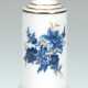 Meißen-Stabkerzenleuchter, Blauer Blumendekor mit Goldstaffage, Aquatinta, 1. Wahl, H. 15,5 cm - фото 1