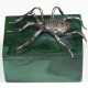 Malachit-Dose mit plastischer Silber-Spinne, Dose 2,3x4,5x3,6 cm - photo 1