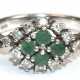 Brillant-Smaragd-Ring, 585er WG, mit 14 Brillanten von zus. 0,4 ct. (punziert) und 4 Smaragden besetzt, Ges.-Gew. 4,03 g, RG 54 - photo 1