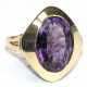 Ring, 585er GG, ca. 4,9 g, ovaler Amethyst ca. 1,3 x 0,9 cm, mit intensiver Farbe, RG 58, Innendurchmesser 18,4 mm - фото 1