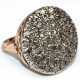Ring, GG 14 kt. ca. 10,9 g, großer Ringkopf ca. 2,3 cm, Durchmesser, Pavee-gefasste Diamanten, ca. 2,0 ct. in Silberfassung, RG 53, Innendurchmesser 16,8 mm - photo 1