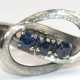 Saphir-Ring, 585er WG, verschlungen gearbeiteter Ringkopf besetzt mit 3 Saphiren, Ges.-Gew. 4,27 g, RG 56 - photo 1