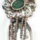 Anhänger, 925er Silber, echte Biwa-Perle und Smaragd, Länge mit Öse ca. 4,6 cm - photo 1