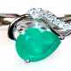 Ring, 925er Silber, smaragdfarbener Achat und Zirkonia, RG 54, Innendurchmesser 17,2 mm - фото 1 Ring, 925er Silber, smaragdfarbener Achat und Zirkonia, RG 54, Innendurchmesser 17,2 mm - фото 1