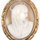 Brosche, 560er GG (56er Gold), wohl russisch, Kamee mit der Darstellung einer Madonna, Maße ca. 3,7 x 3,0 cm - фото 1 Brosche, 560er GG (56er Gold), wohl russisch, Kamee mit der Darstellung einer Madonna, Maße ca. 3,7 x 3,0 cm - фото 1