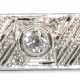 Art-Deco Brosche, Platin und 585er GG, 8,1 g, Brillanten ca. 0,70 ct. und diverse Diamanten, Maße ca. 5,8 x 0,8 cm, Schubhakenverschluß - photo 1 Art-Deco Brosche, Platin und 585er GG, 8,1 g, Brillanten ca. 0,70 ct. und diverse Diamanten, Maße ca. 5,8 x 0,8 cm, Schubhakenverschluß - photo 1