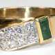 Smaragd-Brillant-Ring, 585er GG, besetzt mit 8 Brillanten von zus. ca. 0,16 ct. und 1 Smaragd, Ges.-Gew. 5,58 g, RG 55 - Foto 1 Smaragd-Brillant-Ring, 585er GG, besetzt mit 8 Brillanten von zus. ca. 0,16 ct. und 1 Smaragd, Ges.-Gew. 5,58 g, RG 55 - Foto 1