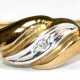 Diamant-Ring, 333er GG/WG, besetzt mit 1 Diamanten, Ges.-Gew. 0,75 g, RG 51 - Foto 1