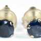 Ohrstecker, 416er WG, 10 kt., blaue Saphire ca. 4 mm Durchmesser, Silikonaufstecker, - Foto 1