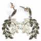 Florale Ohrringe, 925er Silber, rhodiniert, besetzt mit Markasiten und weißen Zirkonia, Maße ca. 3,5 x 1,9 cm - photo 1