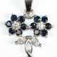 Kette mit Anhänger "Blütenzweig", 925er Silber, blaue Saphire und weiße Zirkonia, Maße mit Öse ca. 3,4 x 2,0 cm, Kettenlänge ca. 46 cm - фото 1 Kette mit Anhänger "Blütenzweig", 925er Silber, blaue Saphire und weiße Zirkonia, Maße mit Öse ca. 3,4 x 2,0 cm, Kettenlänge ca. 46 cm - фото 1